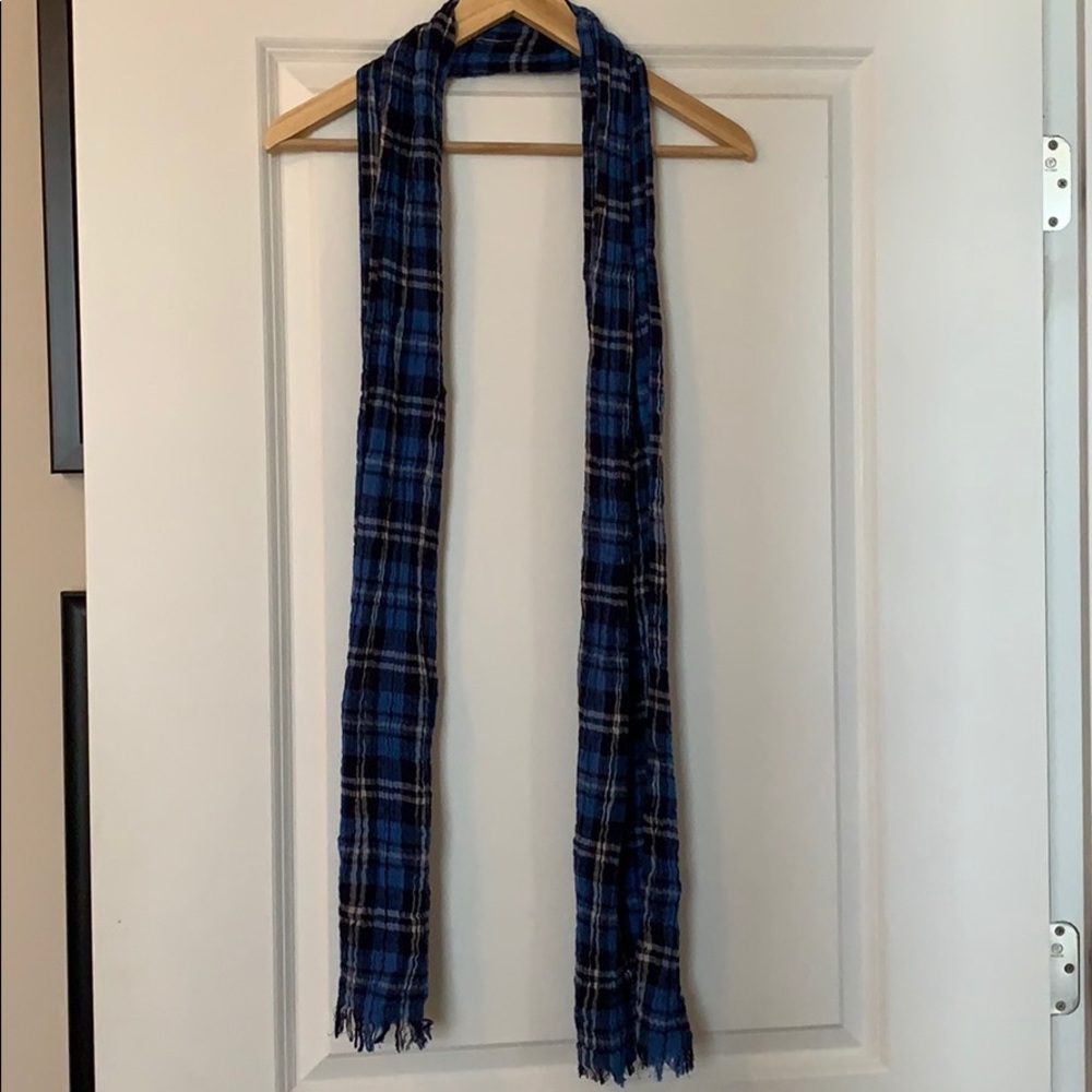 Blue plaid scarf